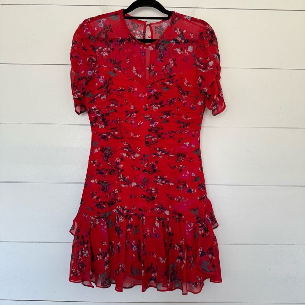 Tanya Taylor Women’s 6 100% Silk Red Carti Dress New
